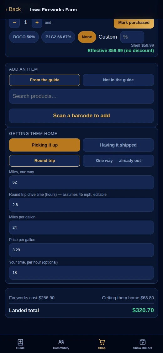 Trip cost calculator
